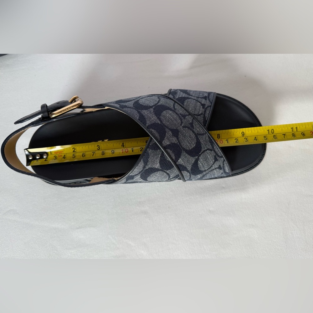 NWT Fraser Sandal Chambray Coach Women’s shoes Size 7 B Midnight navy CT645 - Picture 11 of 12